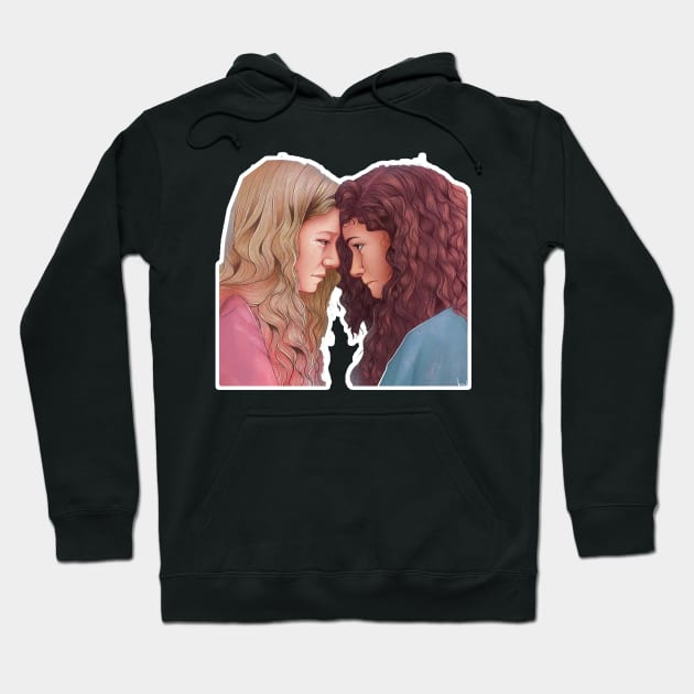 Euphoria Rue and Jules (Zendaya and Hunter Schafer) Hoodie by MoondesignA